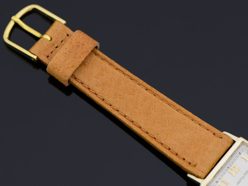 Brand New Old Stock Pigskin Tan Band with matching Gold Colored Buckle
