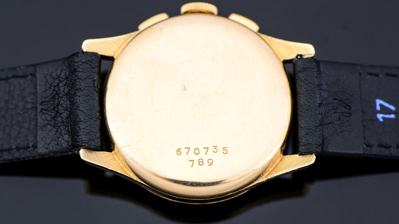 Breitling 18K Rose Gold Chronograph Watch Case Back | Vintage