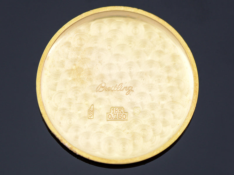 Breitling 18K Rose Gold Chronograph Watch Inner Case Back | Vintage