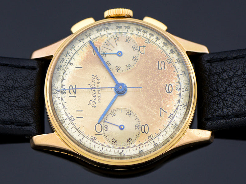 Breitling 18K Rose Gold Chronograph Watch | Vintage