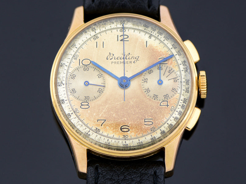 Breitling 18K Rose Gold Chronograph Watch | Vintage
