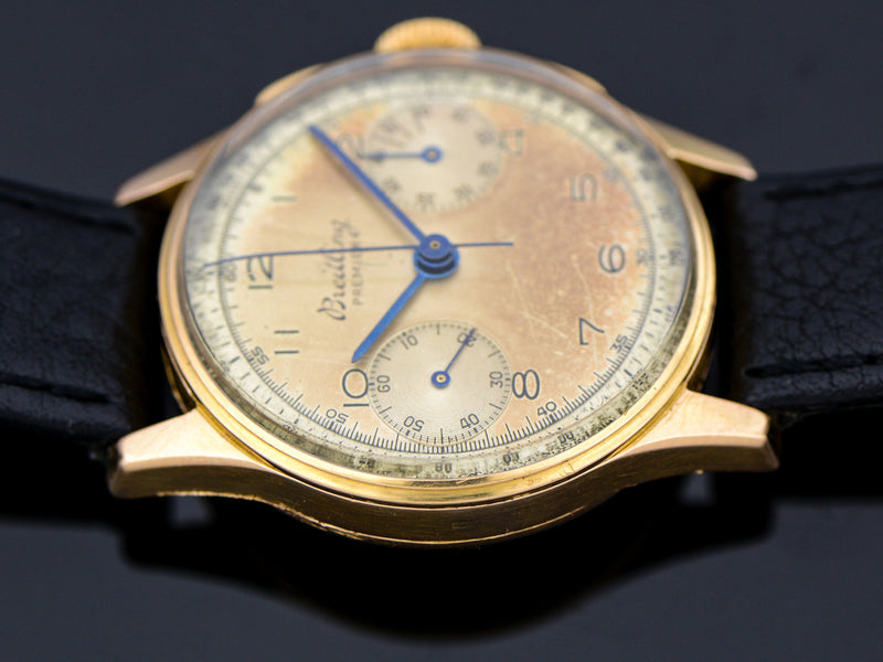 Breitling 18K Rose Gold Chronograph Watch | Vintage