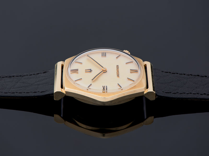 Bulova Accutron 14K Yellow Gold Watch Hexagonal 2183