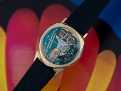Bulova Accutron Alpha Spaceview 14K Yellow Gold Watch