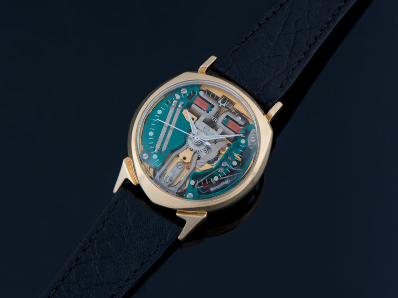 Bulova Accutron Alpha Spaceview 14K Yellow Gold Watch