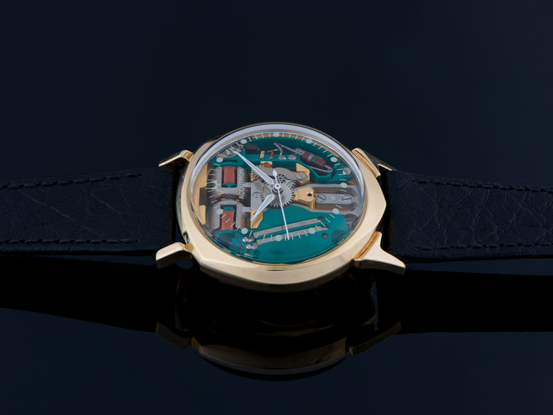 Bulova Accutron Alpha Spaceview 14K Yellow Gold Watch