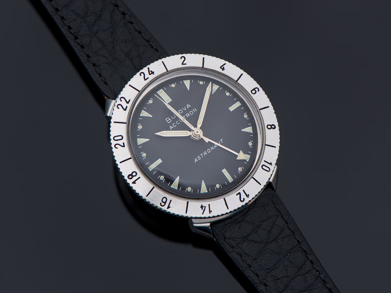 Bulova Accutron Astronaut Watch Original Black Dial Stainless Steel
