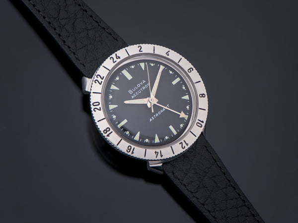 Bulova Accutron Astronaut Watch Original Black Dial Stainless Steel