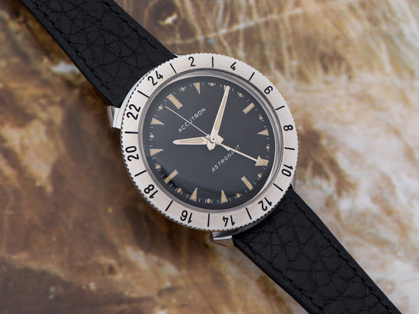 Bulova Accutron Astronaut 214 Tuning Fork Watch Original Black Dial Stainless Steel