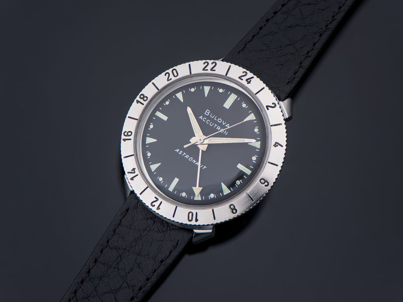 Bulova Accutron Astronaut Watch Original Black Dial Stainless Steel