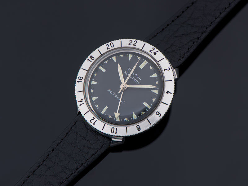 Bulova Accutron Astronaut Watch Original Black Dial Stainless Steel