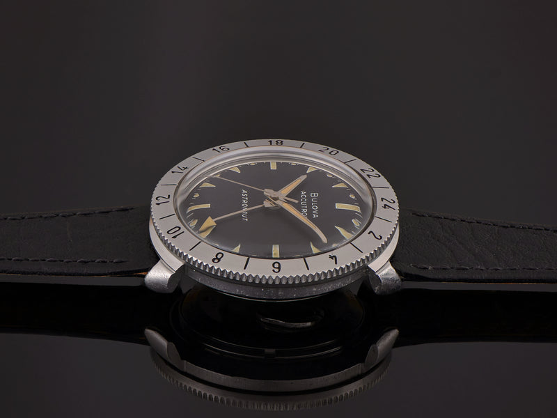 Bulova Accutron Astronaut Watch Original Black Dial Stainless Steel