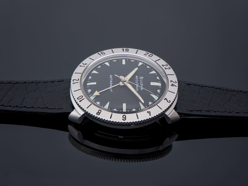 Bulova Accutron Astronaut Watch Original Black Dial Stainless Steel