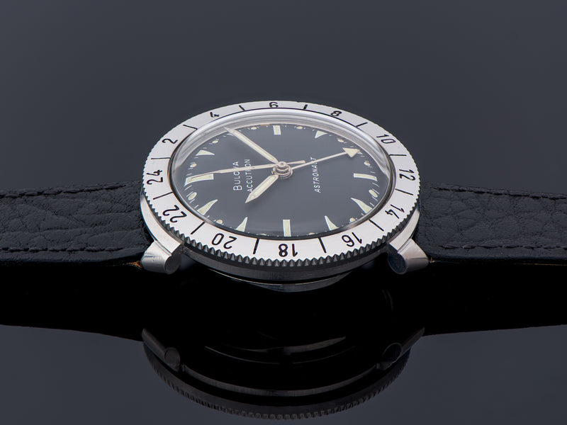Bulova Accutron Astronaut Watch Original Black Dial Stainless Steel