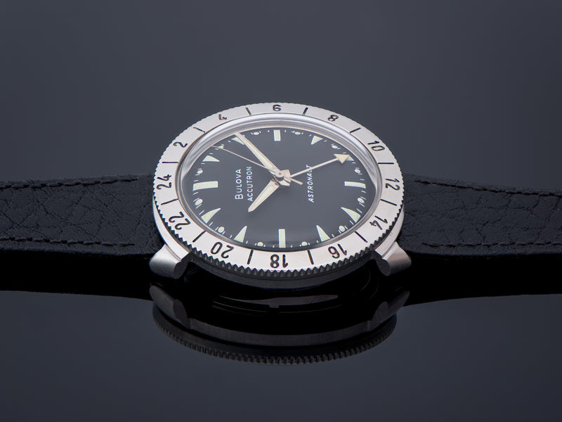 Bulova Accutron Astronaut Watch Original Black Dial Stainless Steel