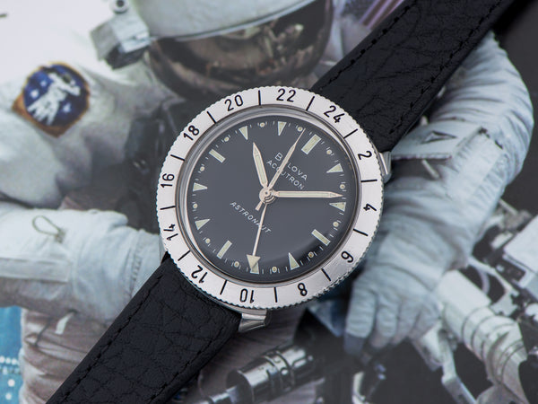 Bulova Accutron Astronaut Watch Original Black Dial Stainless Steel