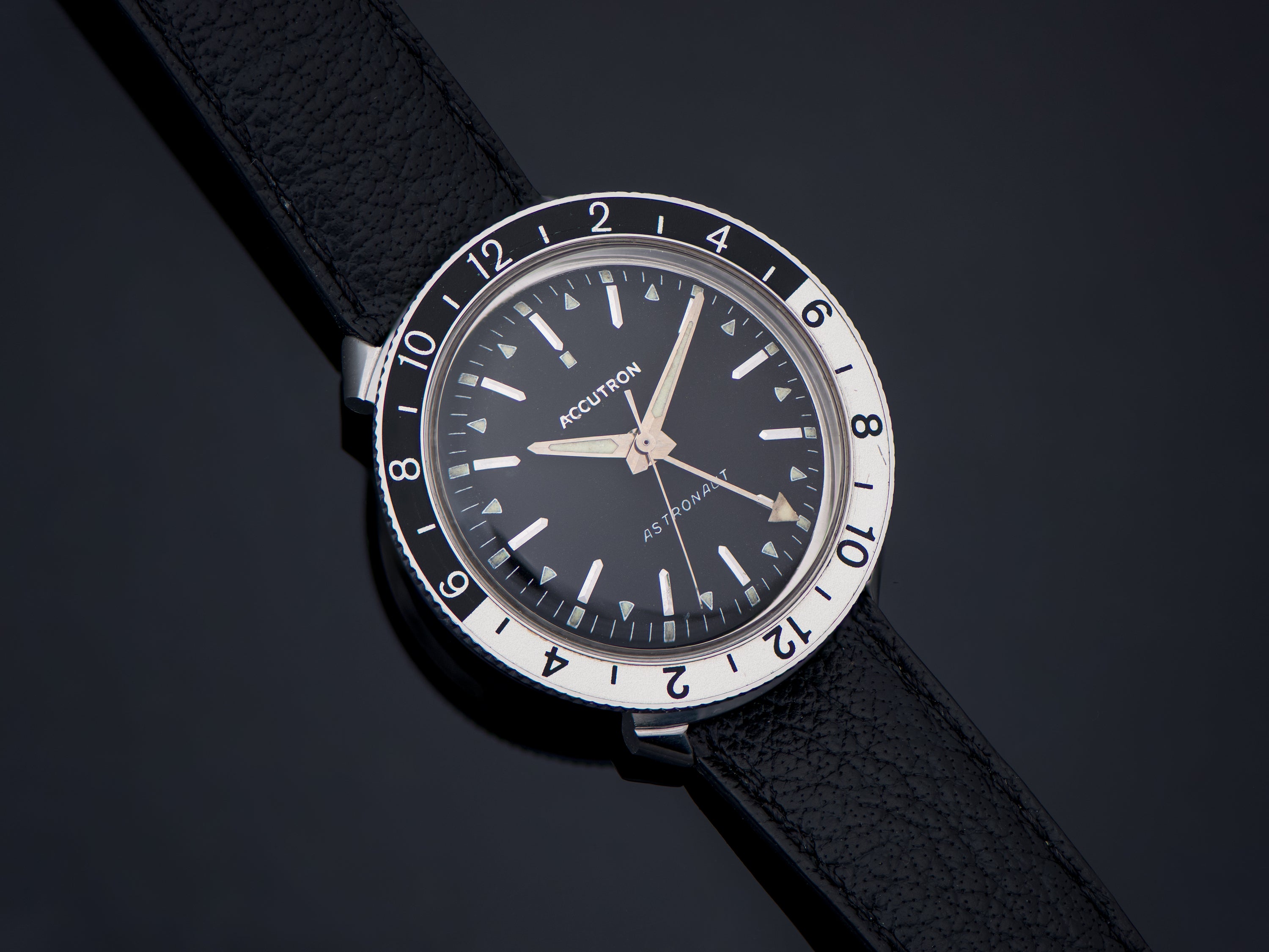Bulova Accutron Diamond Watch- Black&White Bands BULOVA ACCUTRON Black Carbon Fiber DIAMONDS Watch Bracelet  main image 3