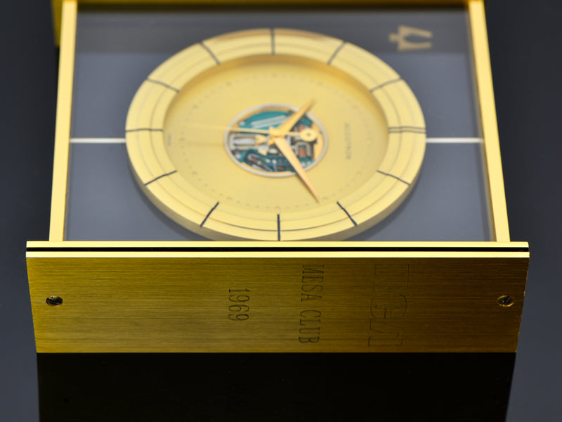 Bulova Accutron Large Desk Clock RCA Mesa Club Award 1969 Engraving