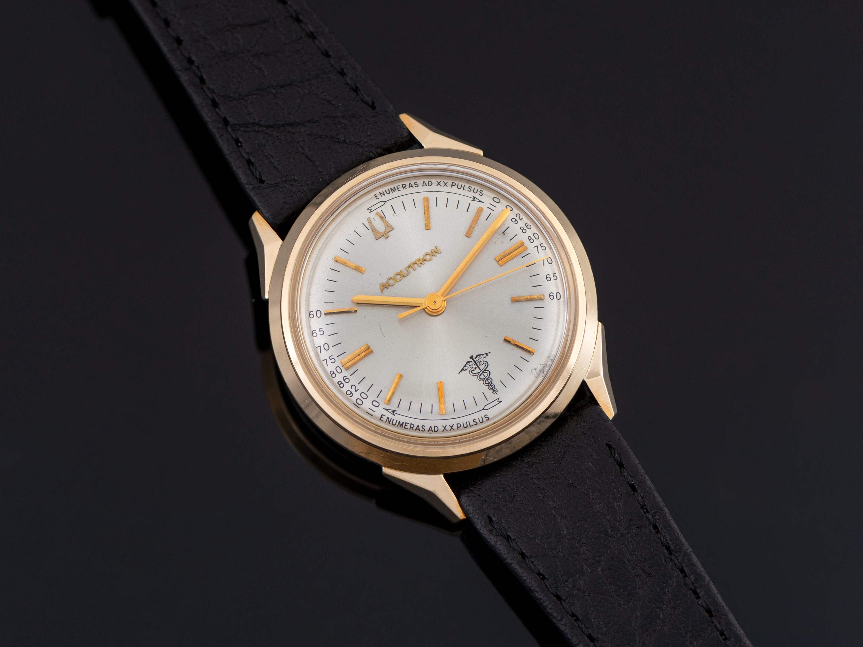 Cadran De Montre Bulova Accutron Doré Plat Rond - Diamètre 27.60 Mm, Occasion