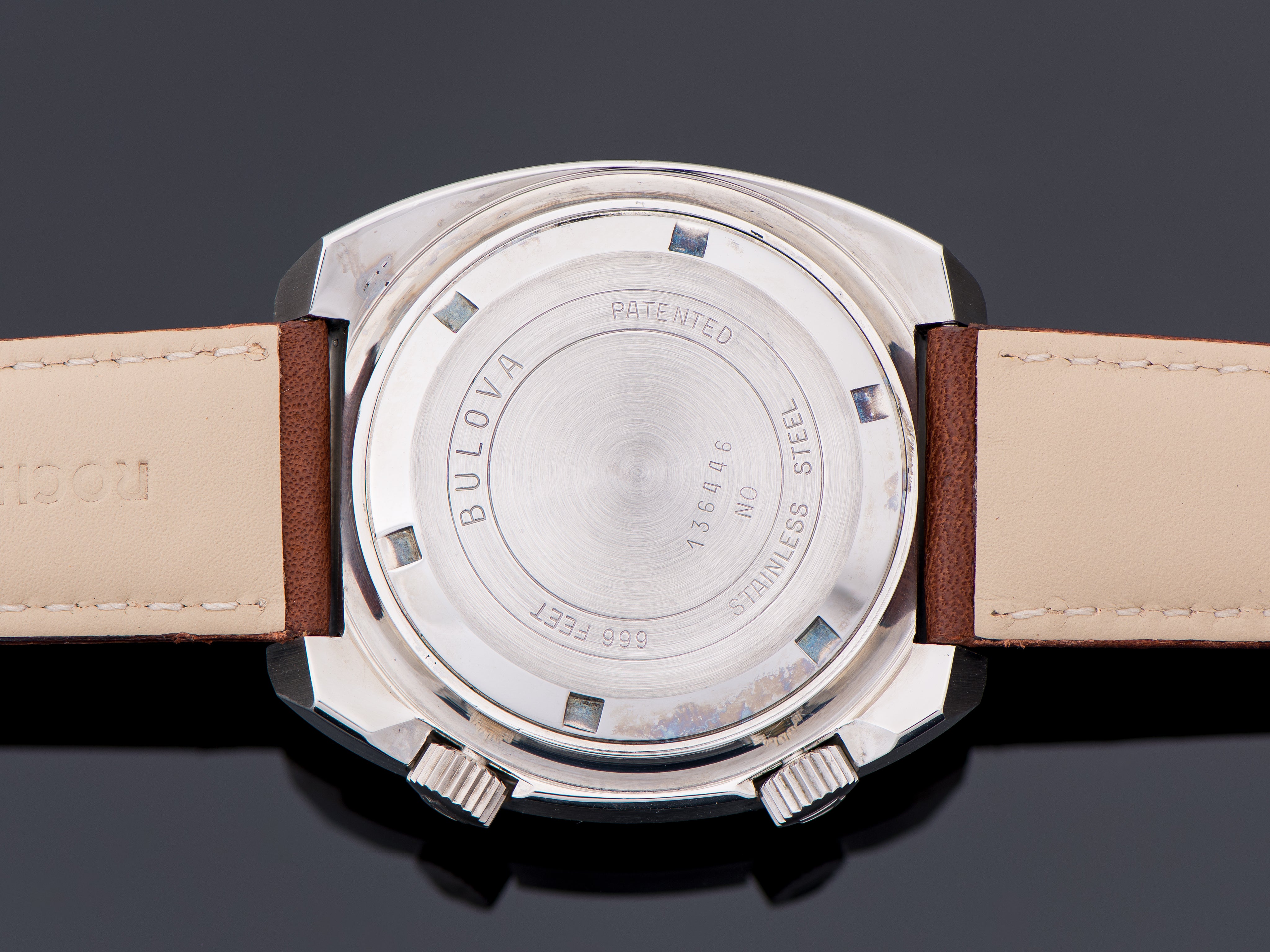 Bulova Accutron Snorkel 666 Diver Watch Orange and White Bezel Ring