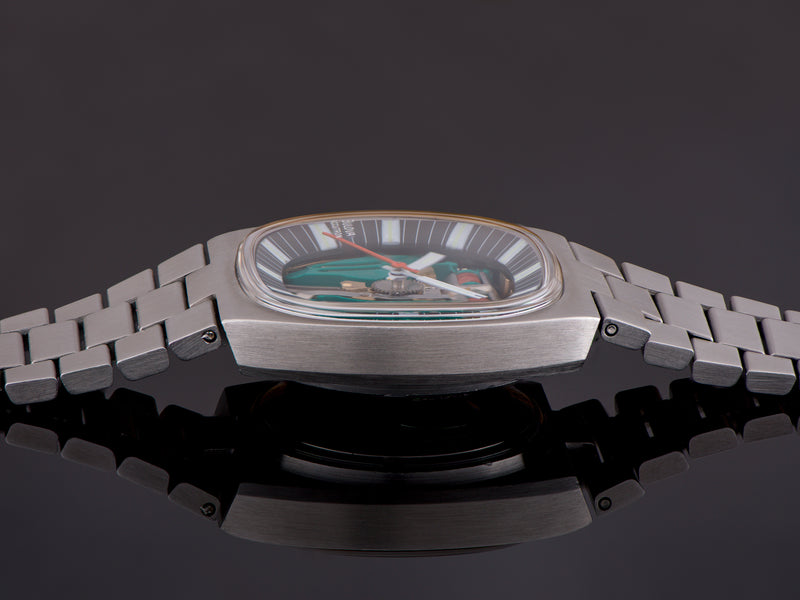 Bulova Accutron Spaceview Double Cushion "T" Steel Watch With Original Bracelet