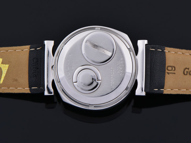 Bulova Accutron Spaceview "Floppy Football" 14K White Gold Watch Case Back