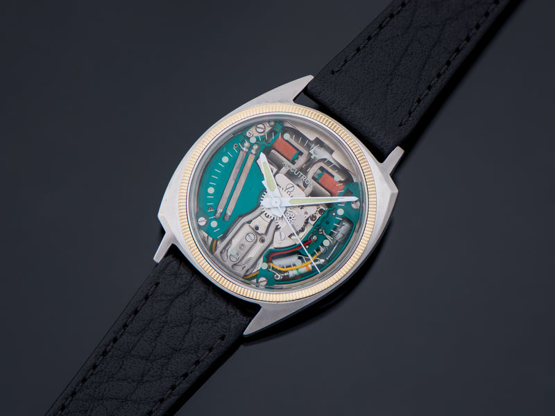 Bulova Accutron Spaceview "Floppy Football" Steel with 14K Insert Watch