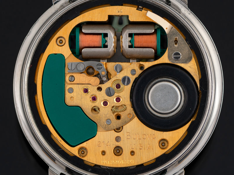 Bulova Accutron Spaceview Stainless Steel Tuning Fork Watch Movement