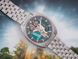 Bulova Accutron Spaceview "T" Stainless Steel Watch with Accutron Signed Bracelet