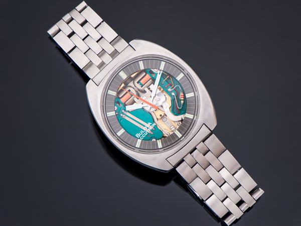 Bulova Accutron Spaceview "T" Stainless Steel Watch with Accutron Signed Bracelet
