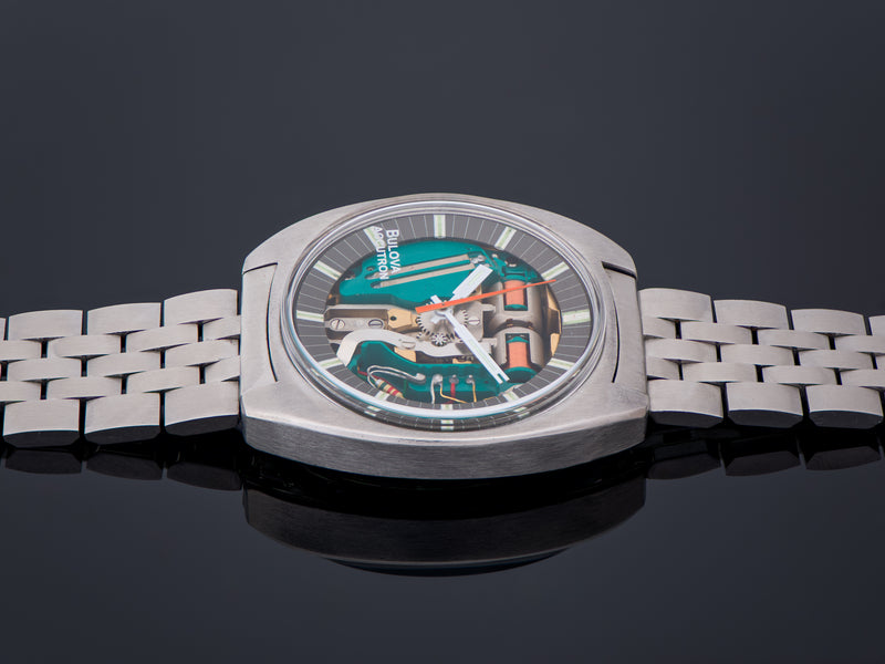 Bulova Accutron Spaceview "T" Stainless Steel Watch with Accutron Signed Bracelet