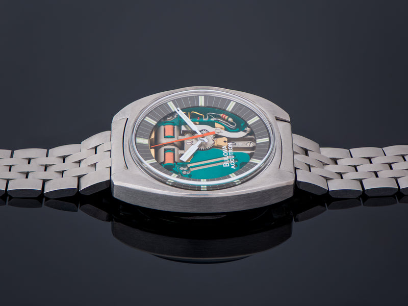 Bulova Accutron Spaceview "T" Stainless Steel Watch with Accutron Signed Bracelet