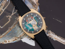 Bulova Accutron Spaceview "T" Yellow Gold Electroplate Watch