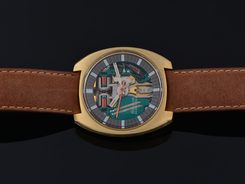 Bulova Accutron Spaceview "T" Yellow Gold Electroplate Watch