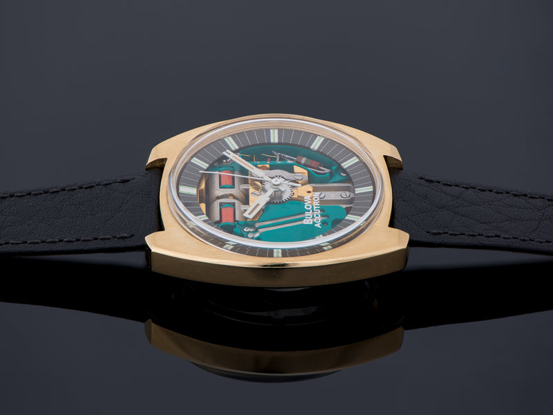 Bulova Accutron Spaceview "T" Yellow Gold Electroplate Watch