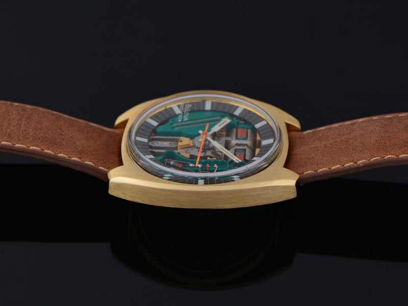 Bulova Accutron Spaceview "T" Yellow Gold Electroplate Watch