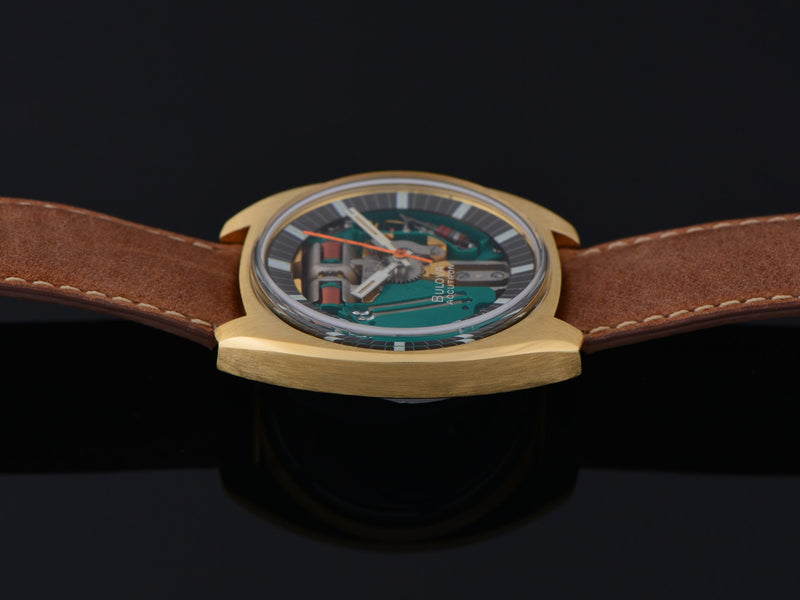 Bulova Accutron Spaceview "T" Yellow Gold Electroplate Watch