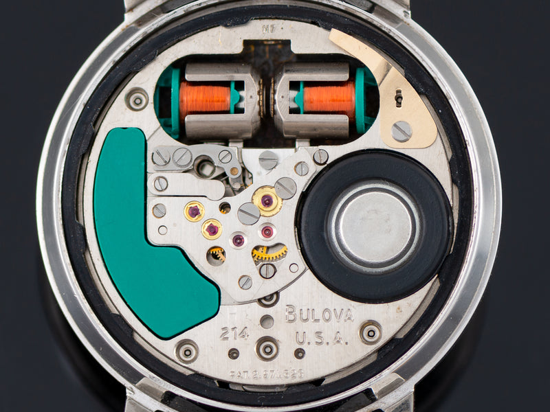 Bulova Accutron Custom True 24 Hour Dial Stainless Steel Tuning Fork Watch Movement
