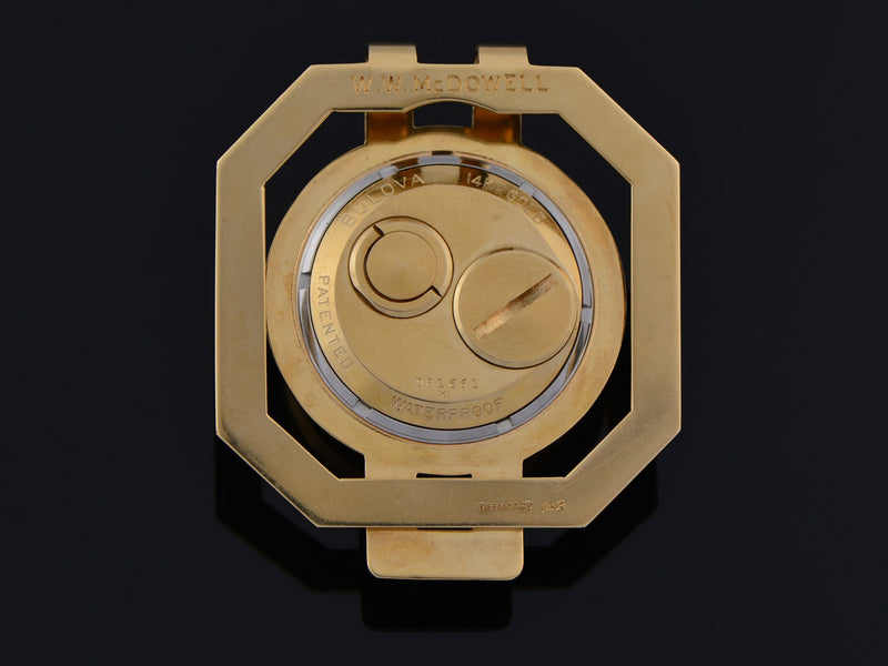 Bulova Accutron TIFFANY 14K Gold Award Money Clip Case Back