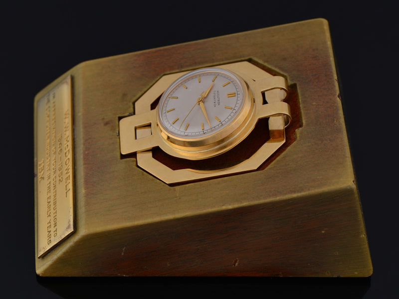 Bulova Accutron TIFFANY 14K Gold Award Money Clip & Stand