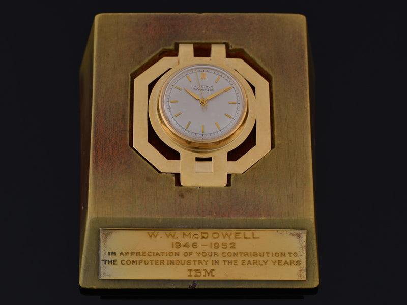 Bulova Accutron TIFFANY 14K Gold Award Money Clip & Stand