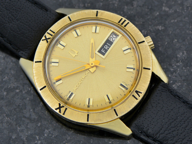 Bulova Accutron 14K Roman Numeral Bezel