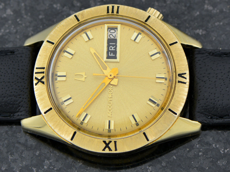 Bulova Accutron 14K Roman Numeral Bezel