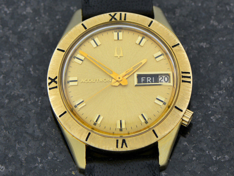 Bulova Accutron 14K Roman Numeral Bezel