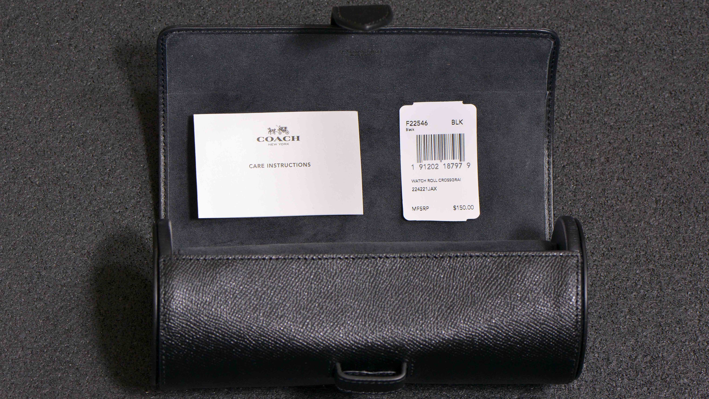 Coach Black Leather Watch Roll | Watch Storage