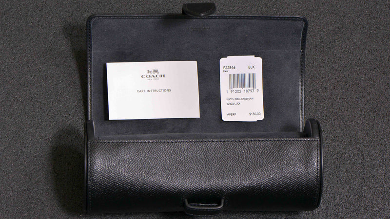 Coach Black Leather Watch Roll Watch Storage