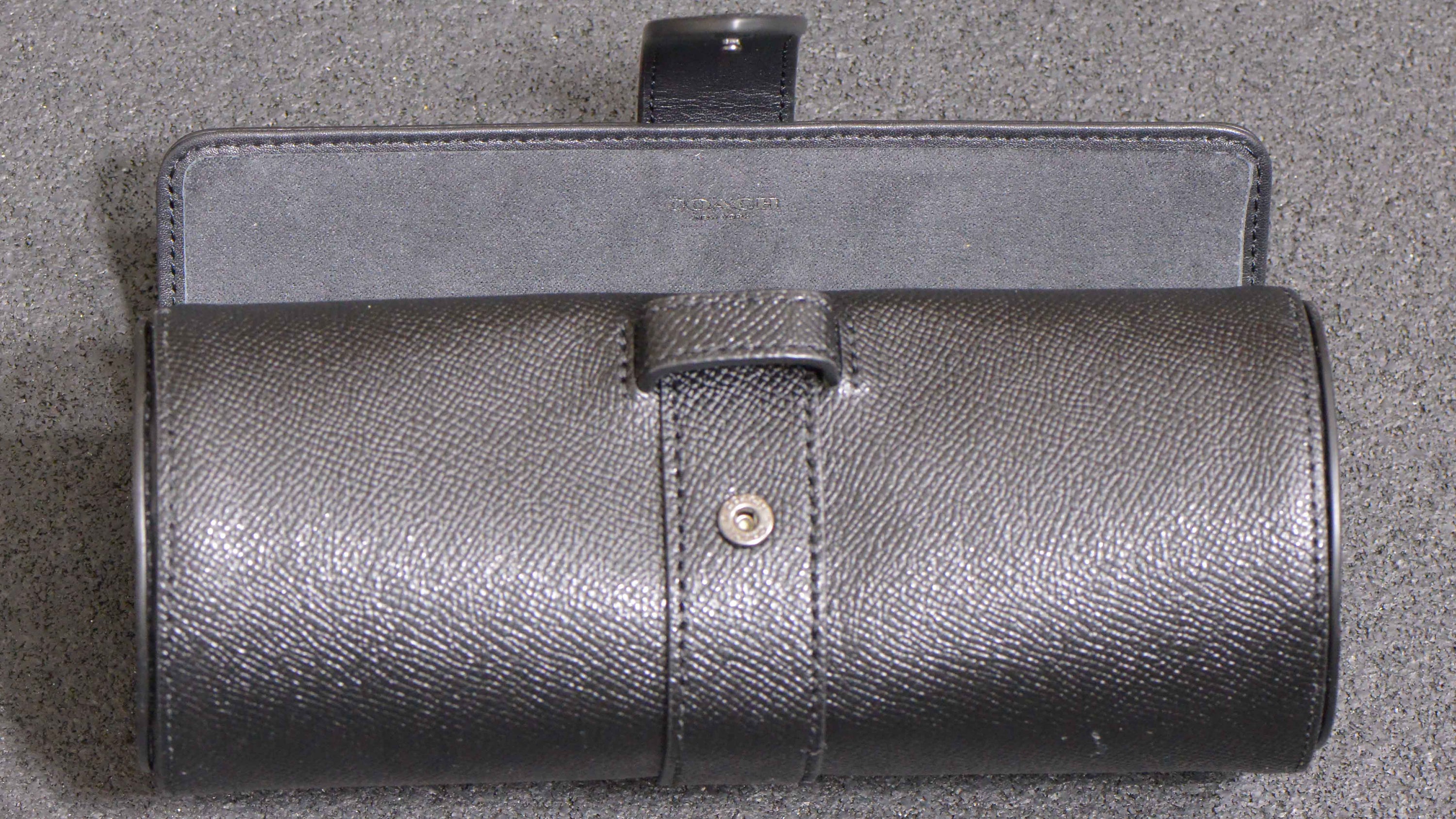 Coach Black Leather Watch Roll | Watch Storage