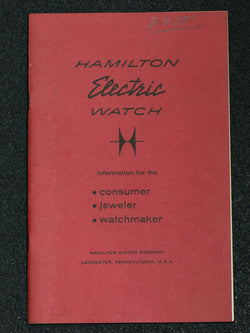 Hamilton Electric Booklet For Consumer Jeweler & Watchmaker
