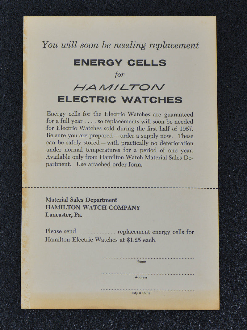 Hamilton Electric Booklet For Consumer Jeweler & Watchmaker