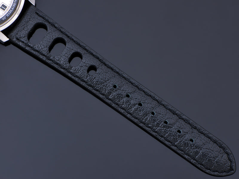 Genuine Leather Black Rally Watch Strap
